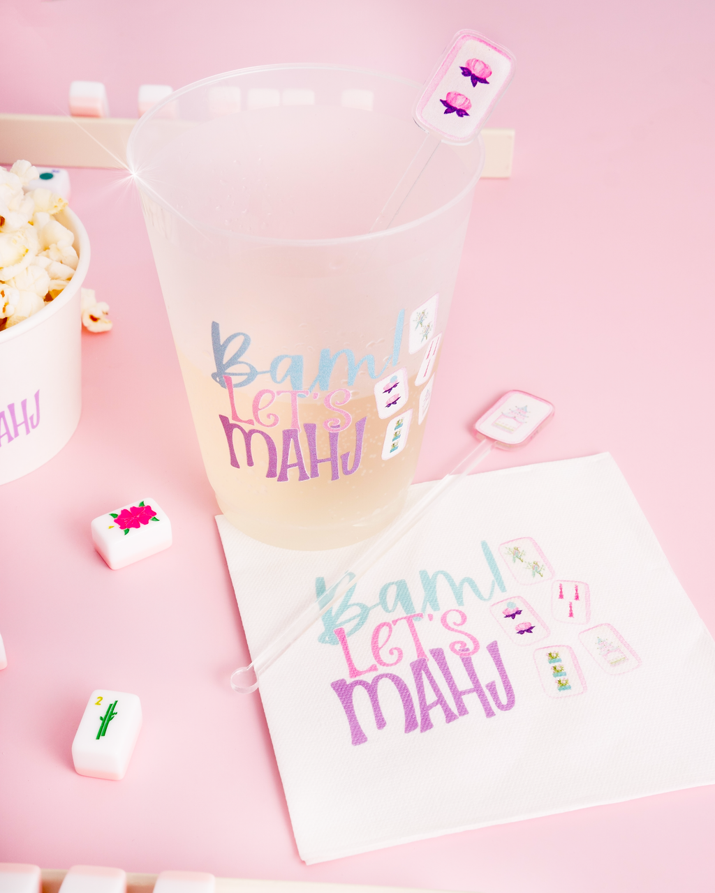 Bam Let's Mahj | Mahjong Cocktail Napkins | 20 Count