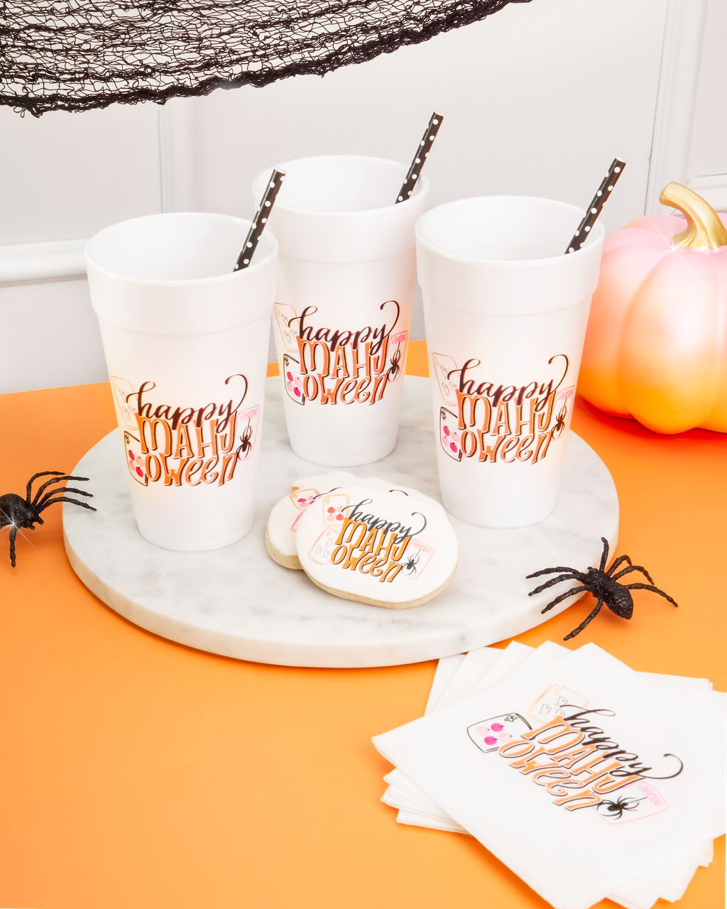 Happy Mahj-oween Mahjong Halloween Cocktail Napkins | Set of 20